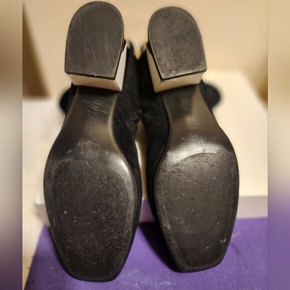 Lola Cruz x Anthropologie Black Suede Metal Heel Ankle Boots Sz.10/40 Ret.$325 - Picture 8 of 8